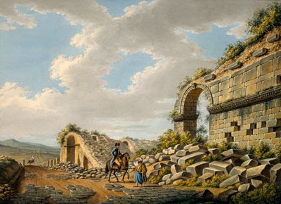 Exterior of the Ruined Roman Theatre at Ephesus, 1790s by Gaetano Mercati